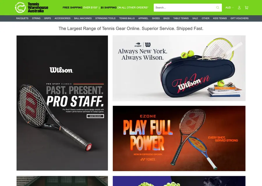 Tennis Warehouse Australia storefront