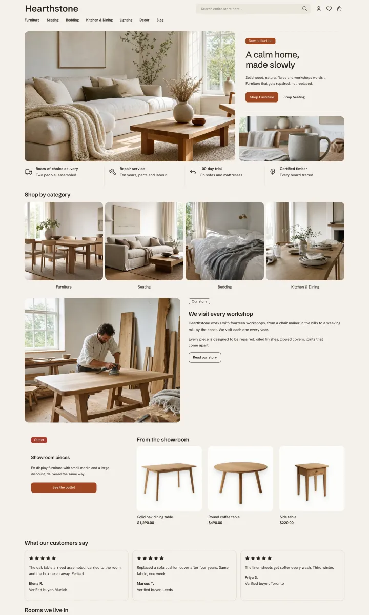 Home theme, home page, light mode